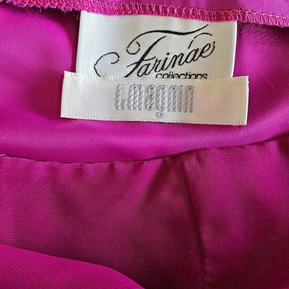 L. Magnin Skirt Womens 10 Fuchsia Wrap VTG Farinae Collection Midi Lined Boho - Picture 3 of 15